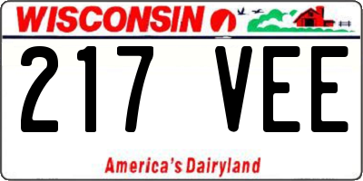 WI license plate 217VEE