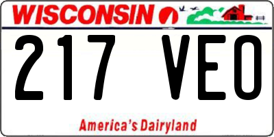 WI license plate 217VEO