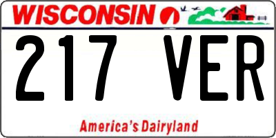 WI license plate 217VER