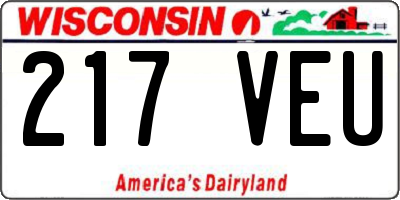 WI license plate 217VEU