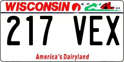 WI license plate 217VEX