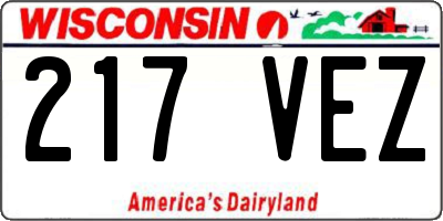 WI license plate 217VEZ