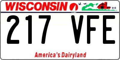 WI license plate 217VFE