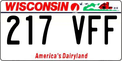 WI license plate 217VFF