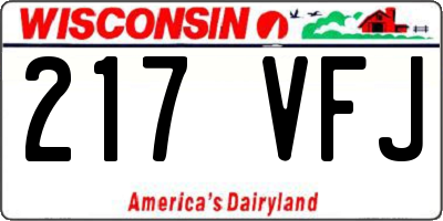 WI license plate 217VFJ