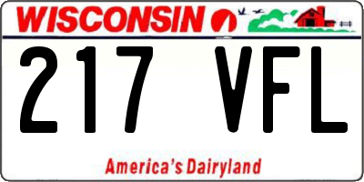 WI license plate 217VFL