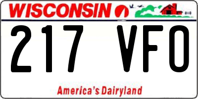 WI license plate 217VFO