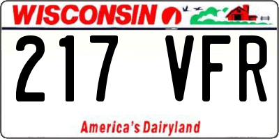 WI license plate 217VFR