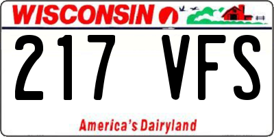 WI license plate 217VFS
