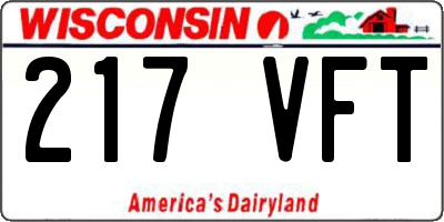 WI license plate 217VFT