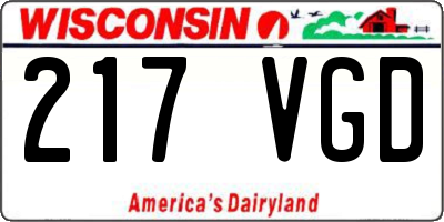 WI license plate 217VGD