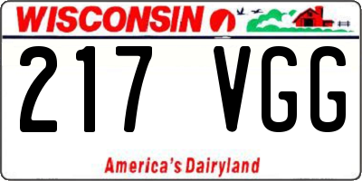 WI license plate 217VGG