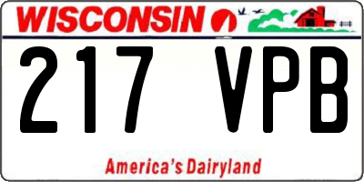 WI license plate 217VPB