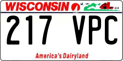 WI license plate 217VPC