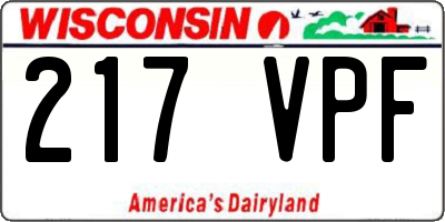 WI license plate 217VPF
