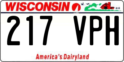 WI license plate 217VPH