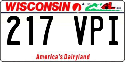 WI license plate 217VPI