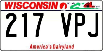 WI license plate 217VPJ