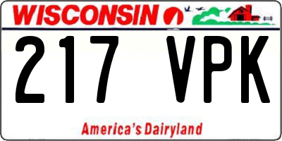 WI license plate 217VPK