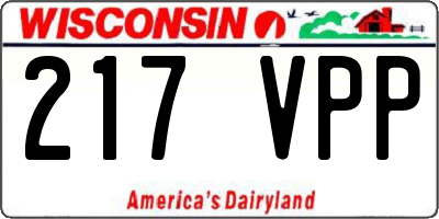 WI license plate 217VPP
