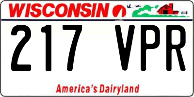 WI license plate 217VPR