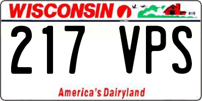 WI license plate 217VPS