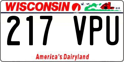 WI license plate 217VPU