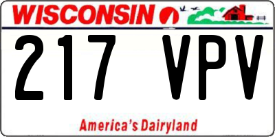 WI license plate 217VPV