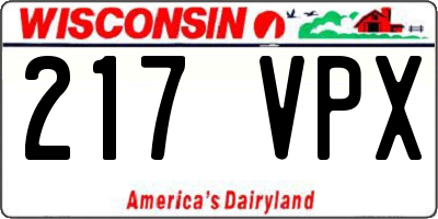 WI license plate 217VPX