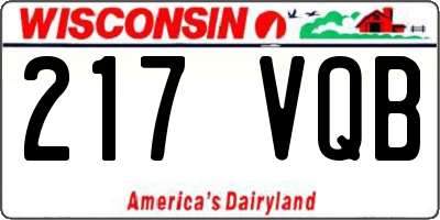WI license plate 217VQB
