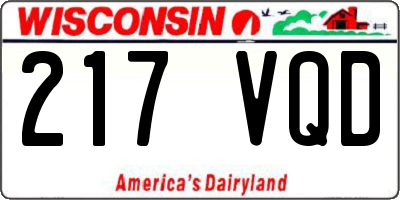 WI license plate 217VQD