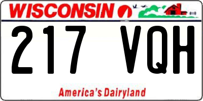 WI license plate 217VQH