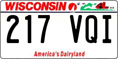 WI license plate 217VQI