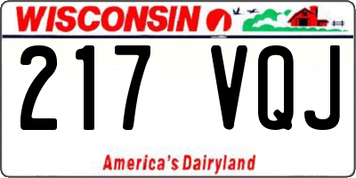 WI license plate 217VQJ