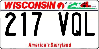 WI license plate 217VQL