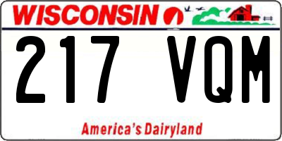 WI license plate 217VQM