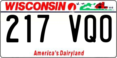 WI license plate 217VQO
