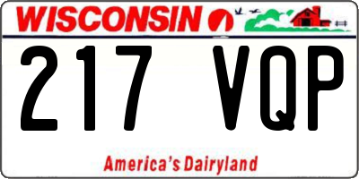WI license plate 217VQP