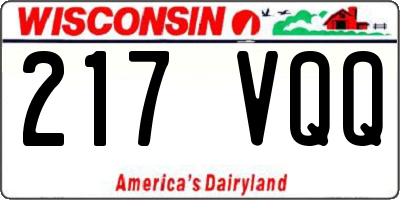 WI license plate 217VQQ