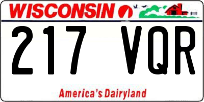 WI license plate 217VQR