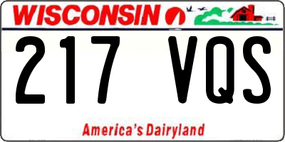 WI license plate 217VQS