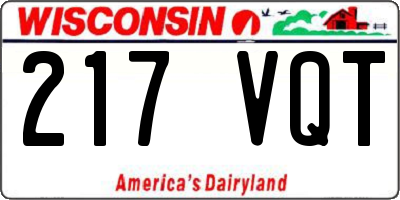 WI license plate 217VQT