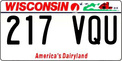 WI license plate 217VQU
