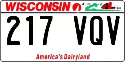 WI license plate 217VQV