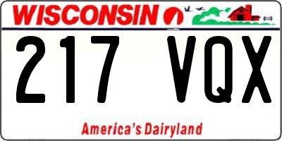 WI license plate 217VQX