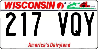 WI license plate 217VQY