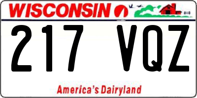 WI license plate 217VQZ