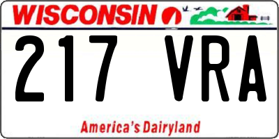 WI license plate 217VRA