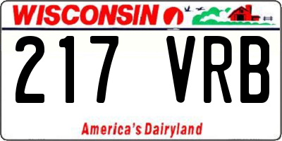 WI license plate 217VRB