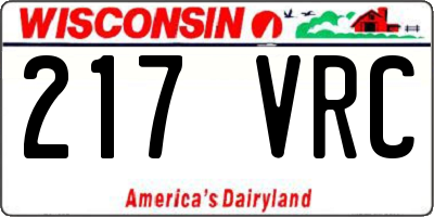 WI license plate 217VRC